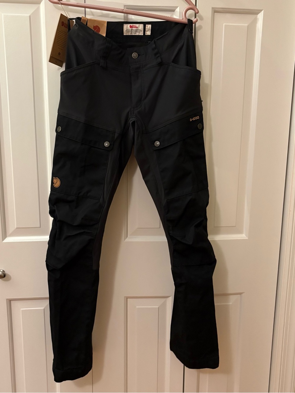 Fjallraven Keb Trousers Curved Womens US 26 Regular Black Trekking Pants NWT